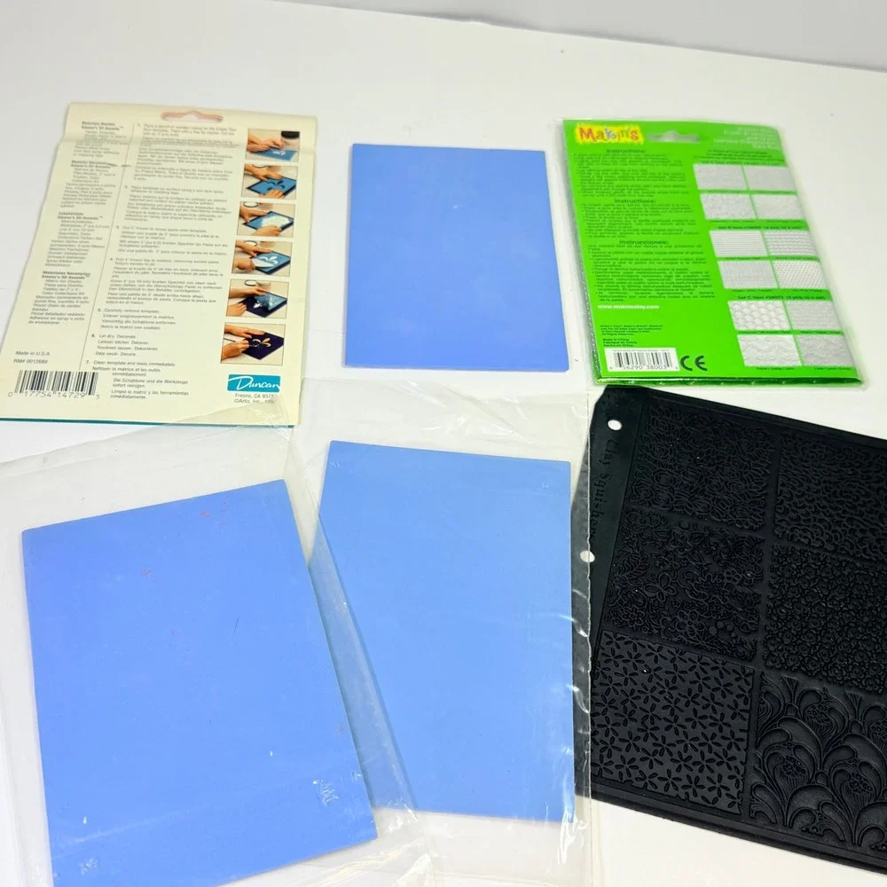 JudiKins Makin's Aleene's Clay Texture Sheets Lot Flowers Scroll Lace Patterns